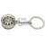 Wide steel wheel keychain | Silver matt
